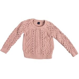 babyGap Toddler Girl Pink Cable Knit Sweater 4 Years Cotton